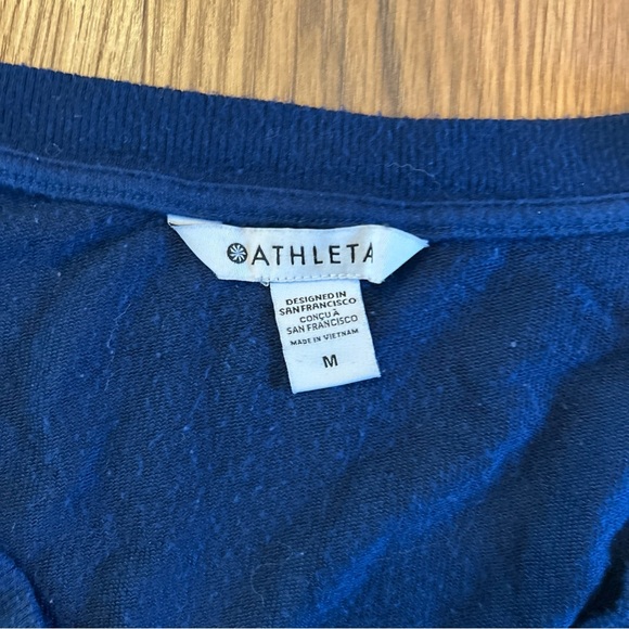 Athleta Deep Blue Long Sleeve V-Neck Top - Picture 2 of 6